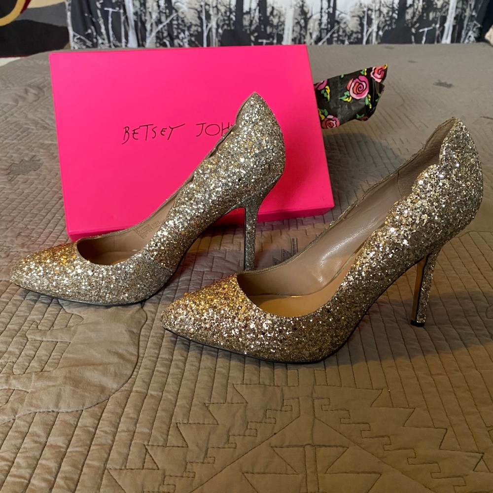 Betsy Johnson Glitter Heels